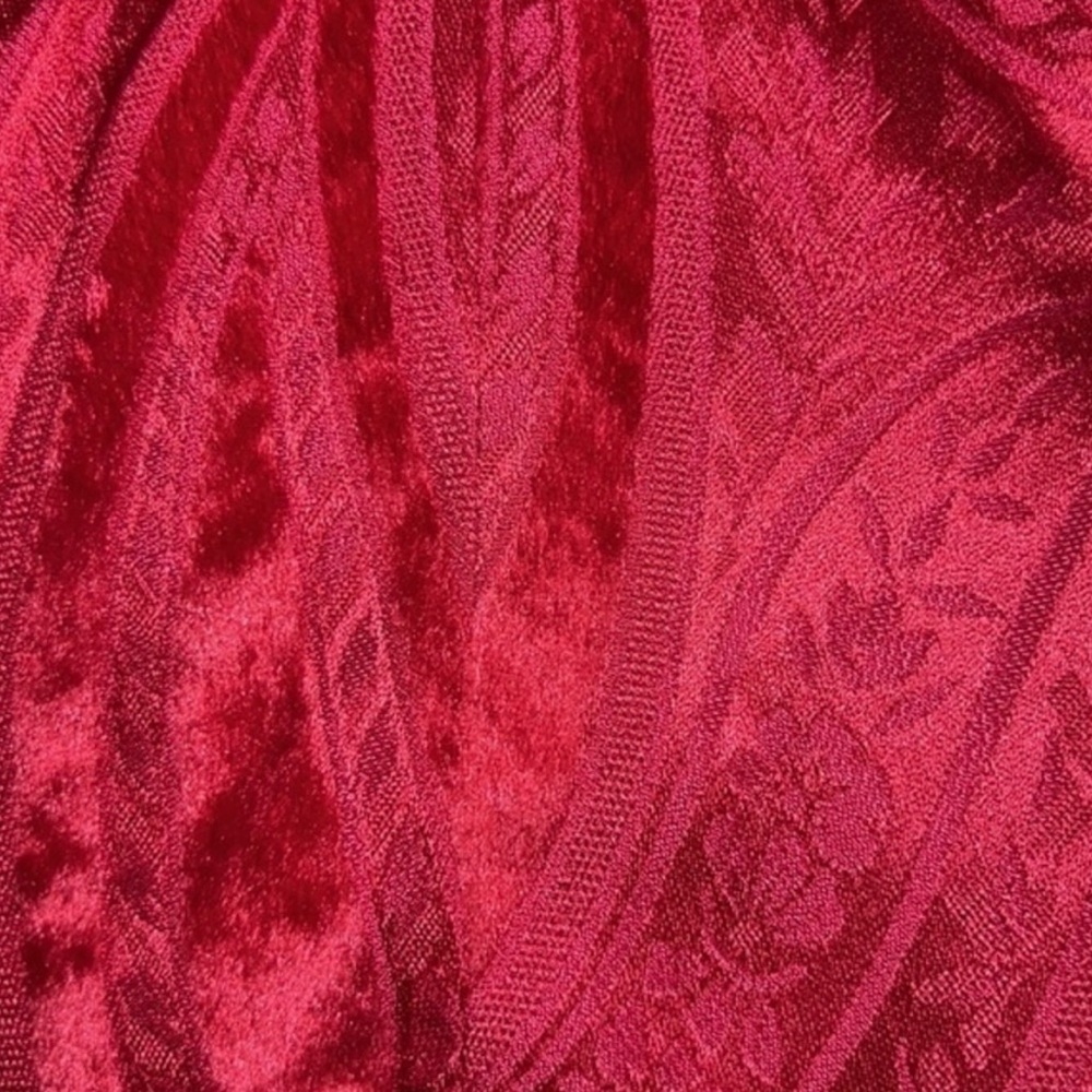 Barbara Tfank Brocade Cocktail Dress Red - Sleeveless Back Zip - Picture 10 of 14